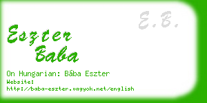 eszter baba business card