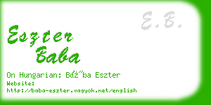 eszter baba business card